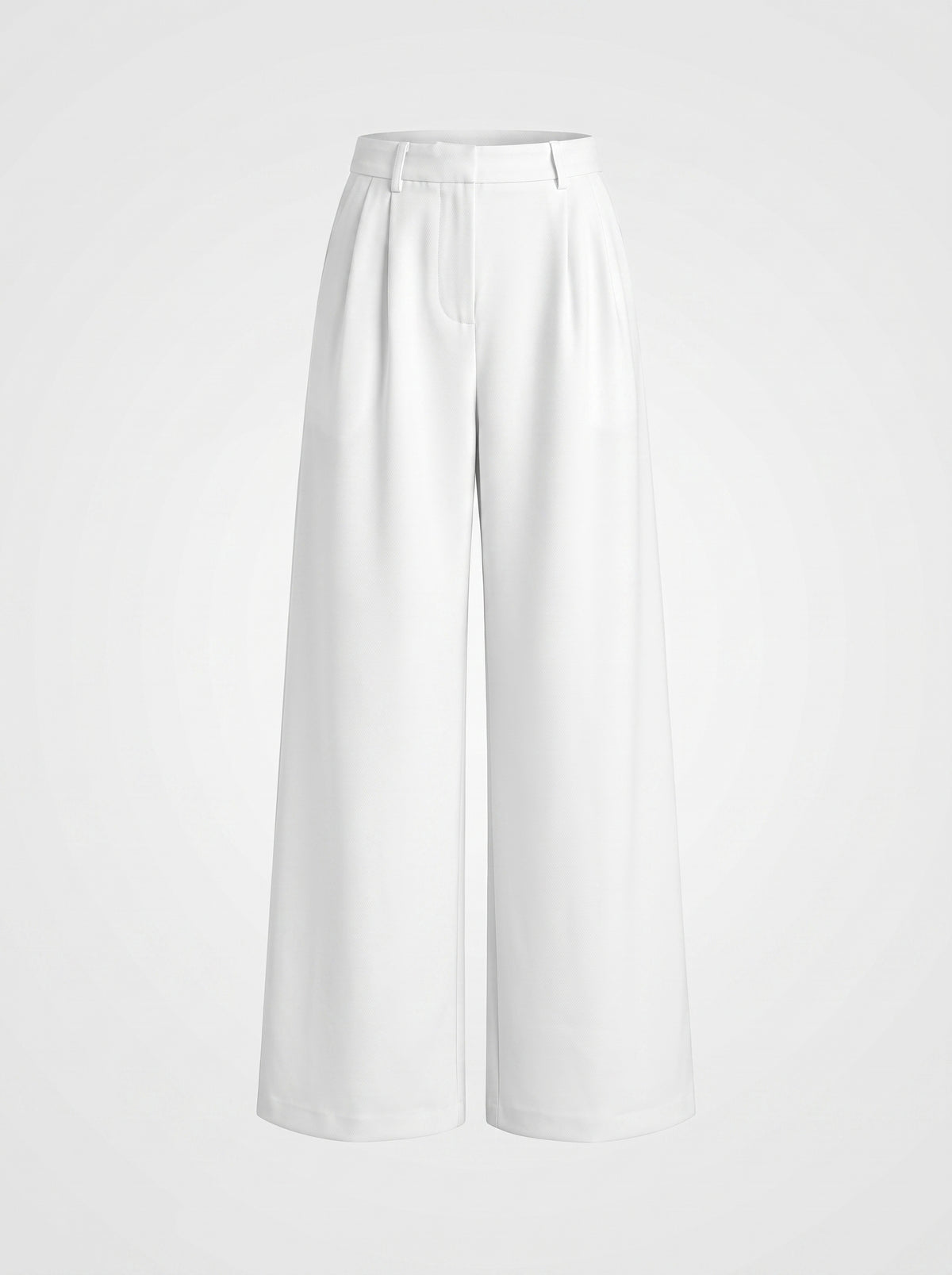 Solid Wide Leg Pants Without Belt