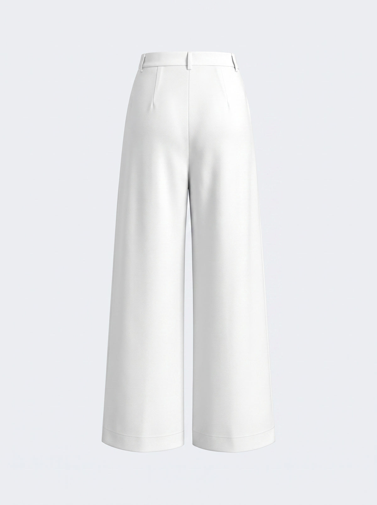 Solid Wide Leg Pants Without Belt