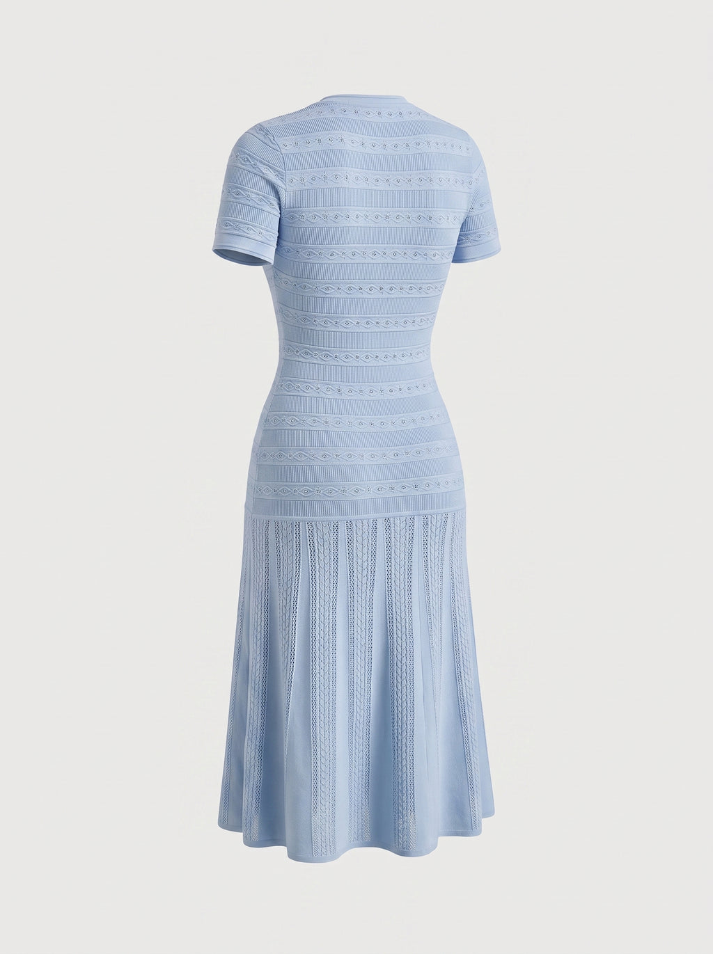 Short Sleeve Textured Knit Midi Dress