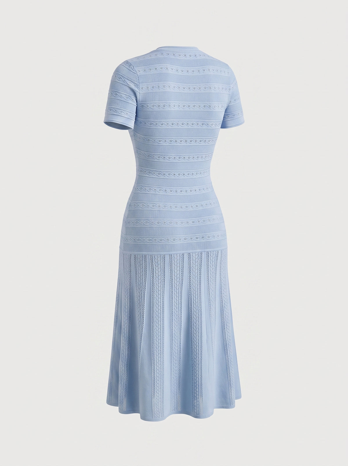 Short Sleeve Textured Knit Midi Dress