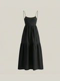 Solid Backless Long Dress