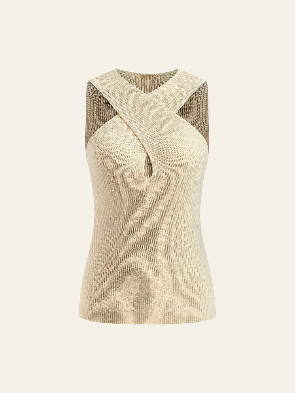 Halter Cross-Over Collar Tank Top