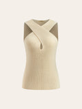 Halter Cross-Over Collar Tank Top