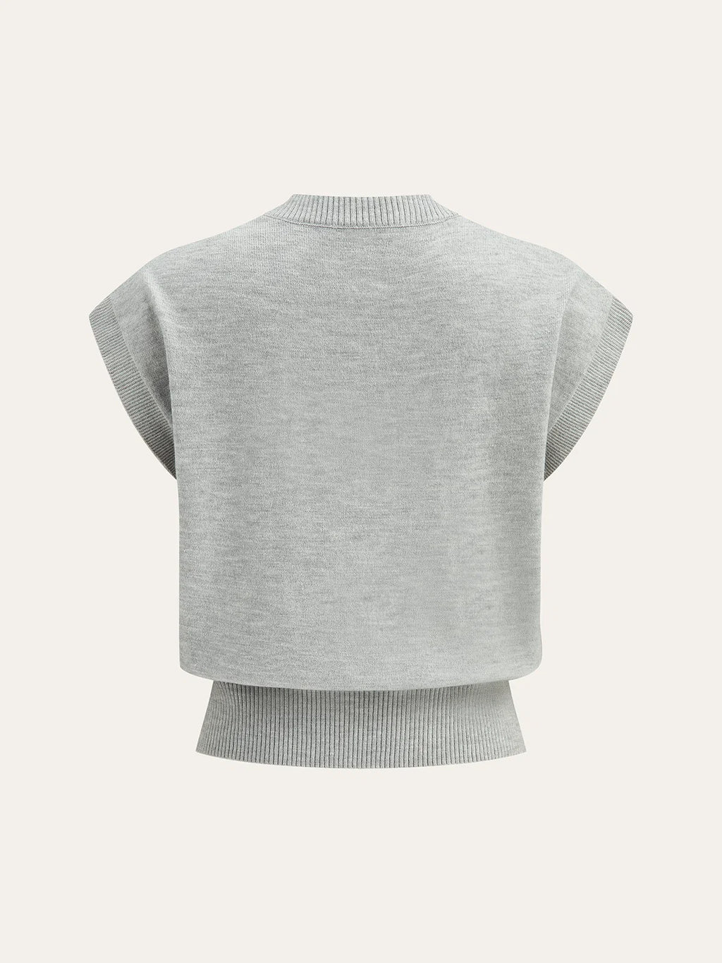Flower Applique Cap Sleeve Knit Top