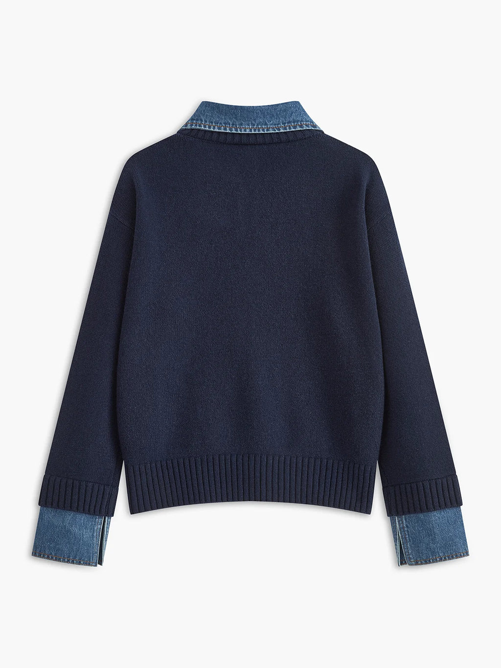 2 in 1 Panel Lapel Relaxed Sweater