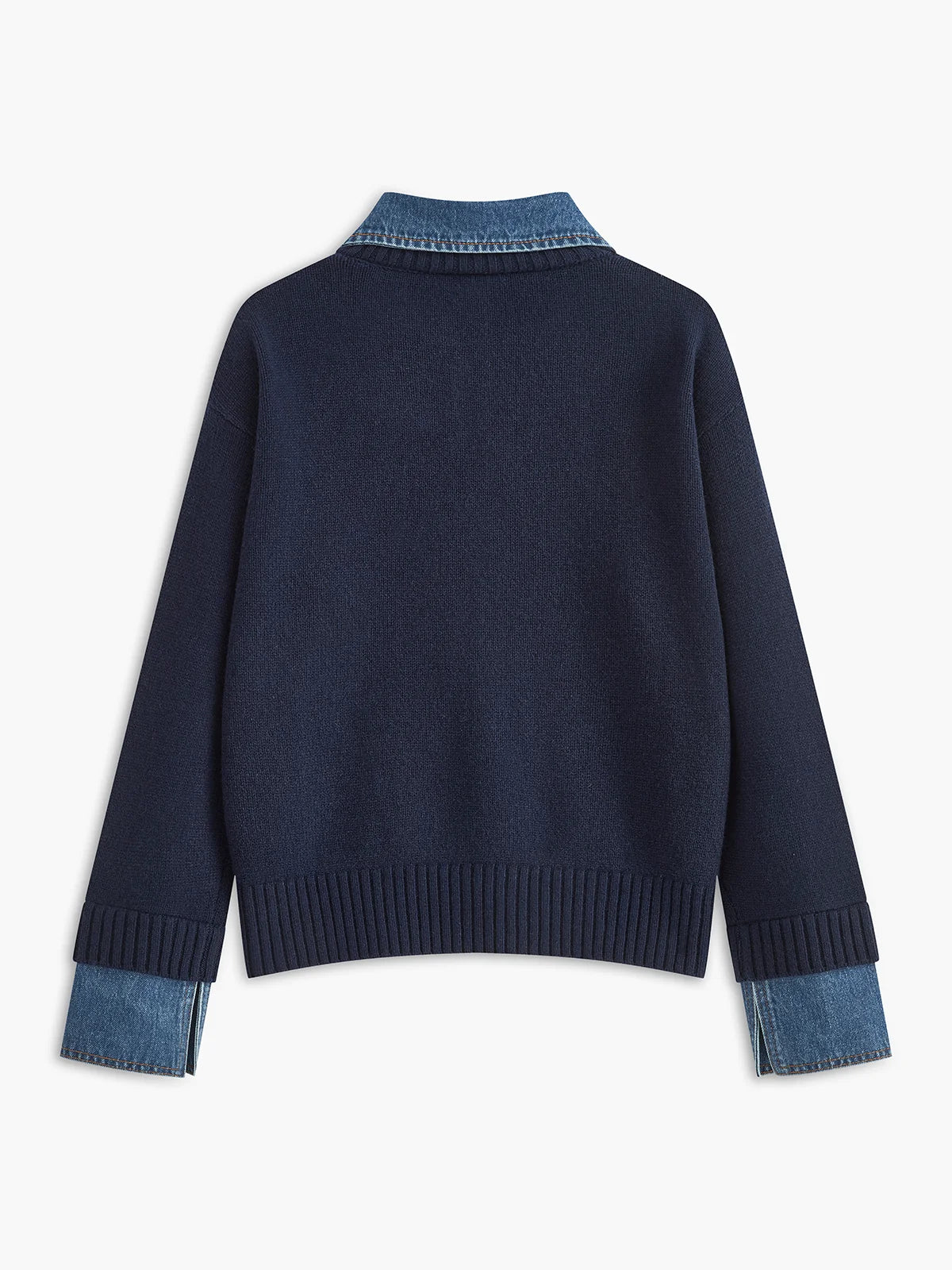 2 in 1 Panel Lapel Relaxed Sweater