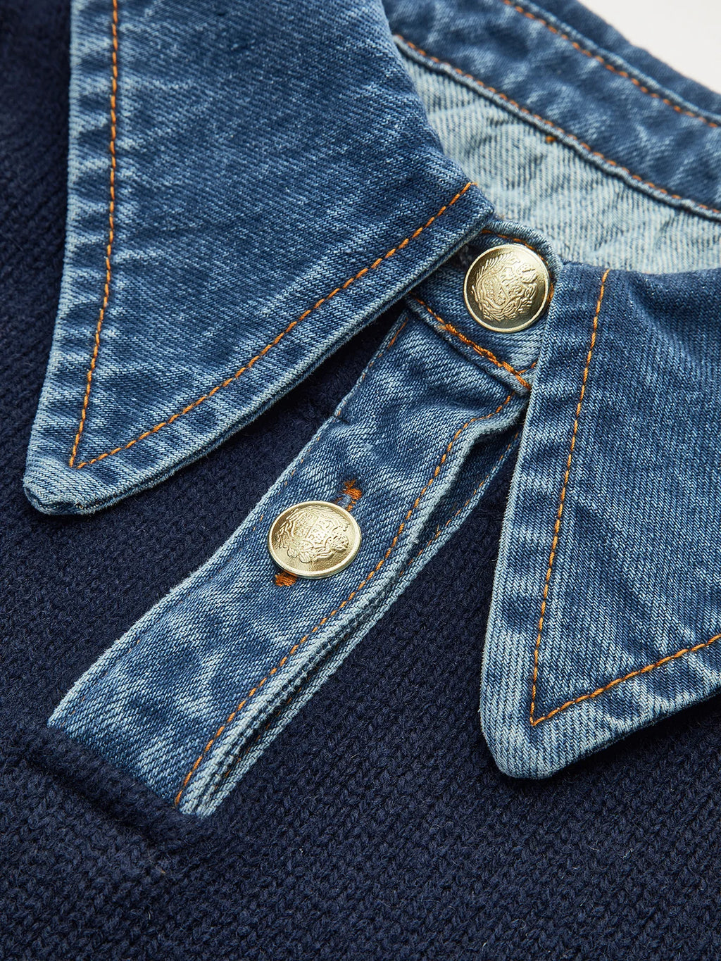2 in 1 Panel Lapel Relaxed Sweater