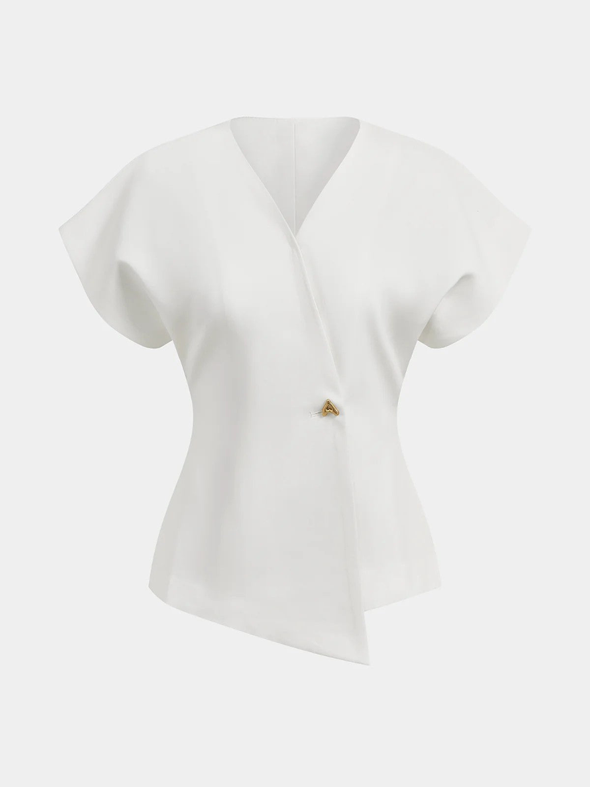 Trendy V-Neck Button Down Blouse