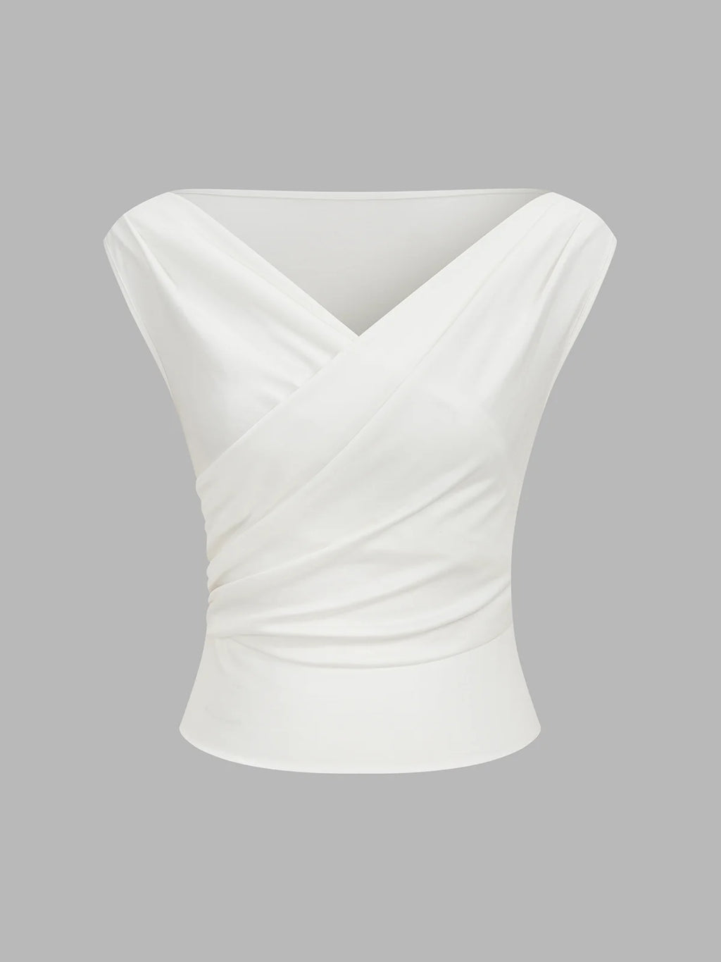 Asymmetric Neckline Ruched Blouse