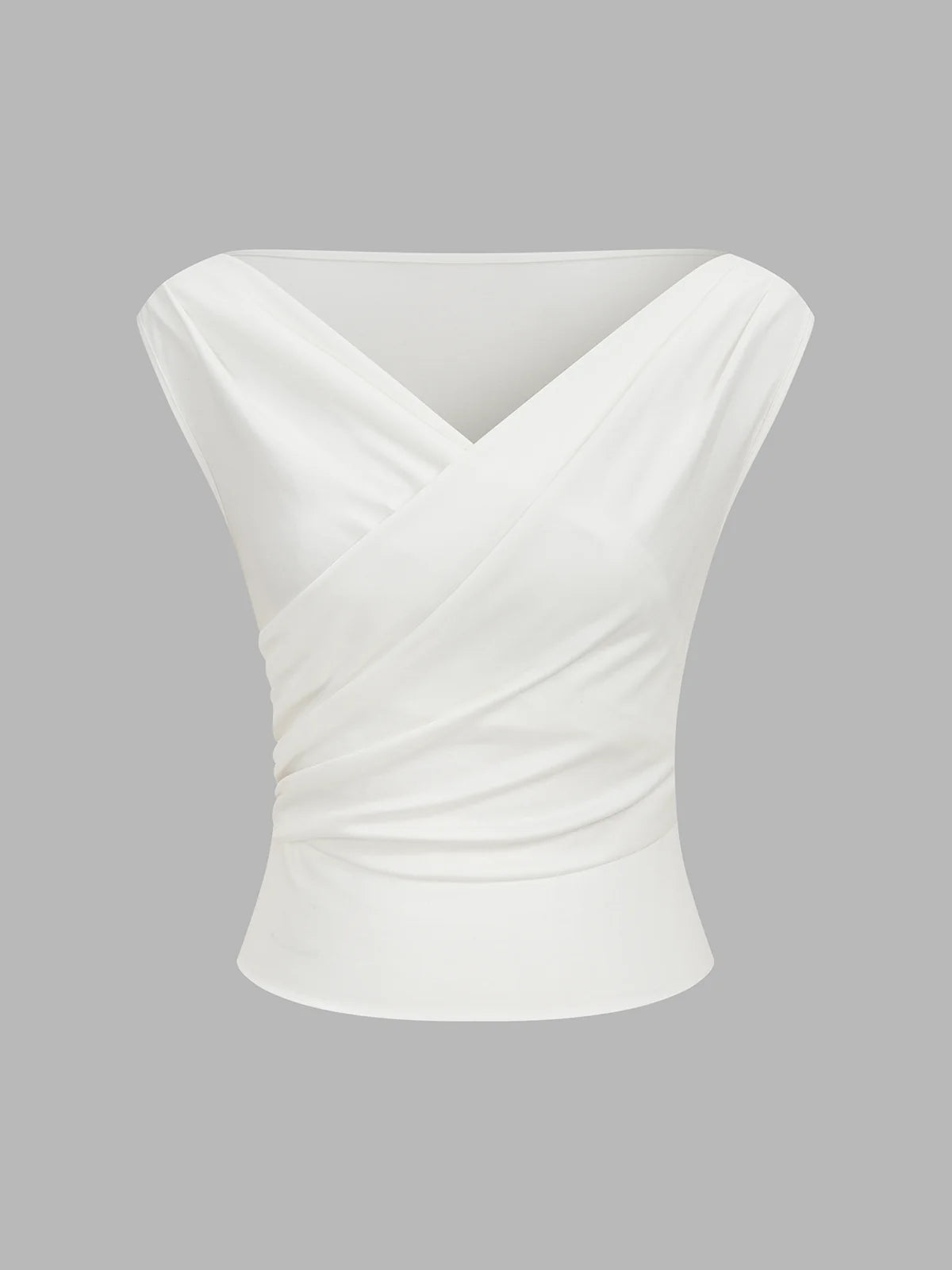 Asymmetric Neckline Ruched Blouse
