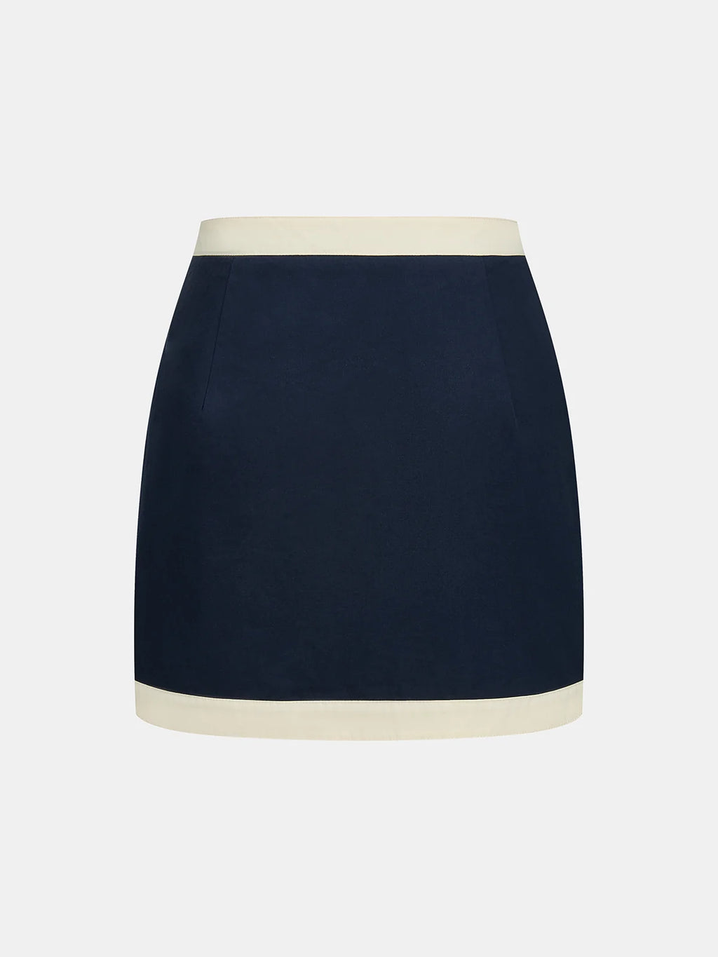 Cotton Contrast Trim Two Piece Skirt Set