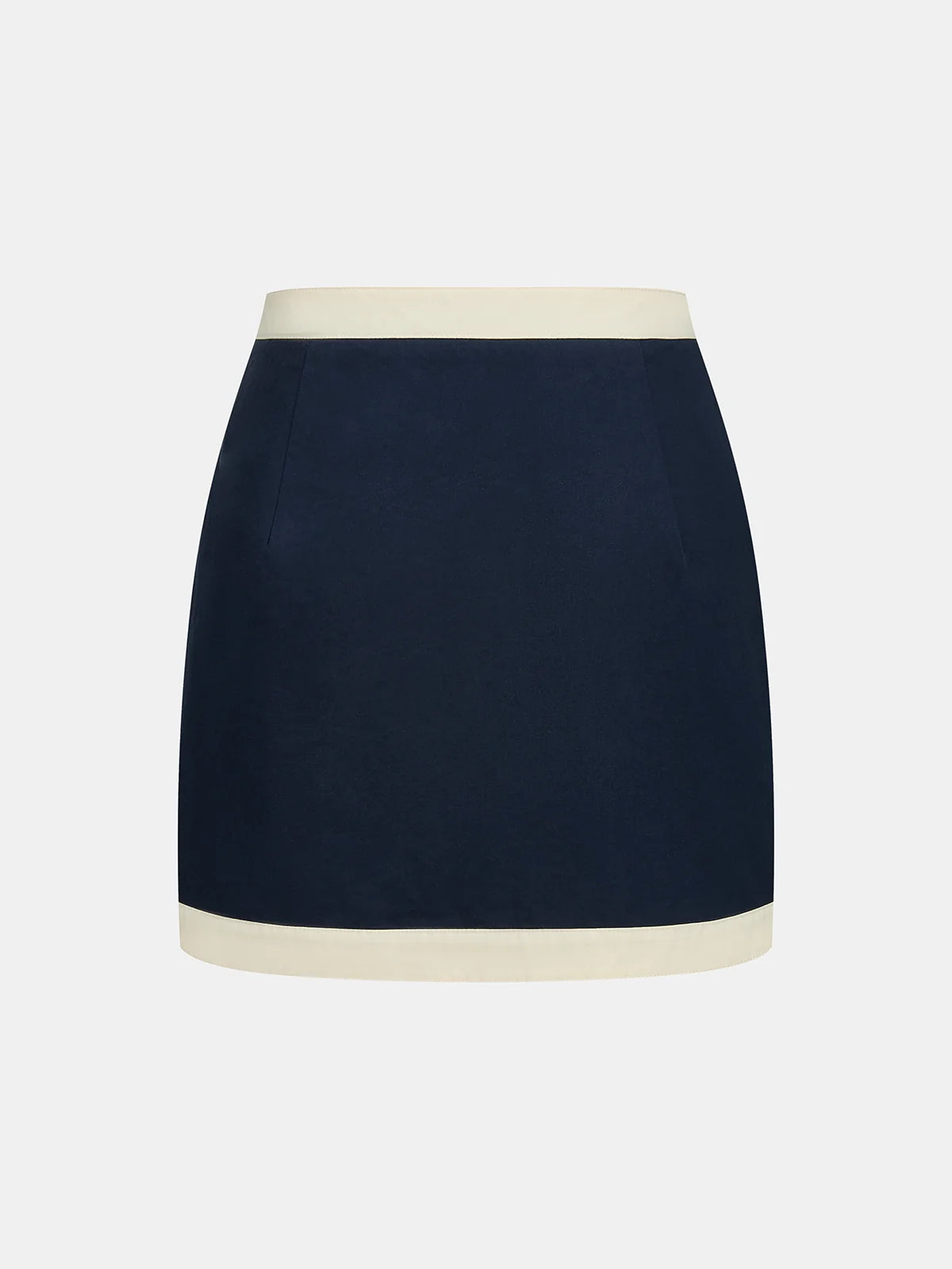 Cotton Contrast Trim Two Piece Skirt Set