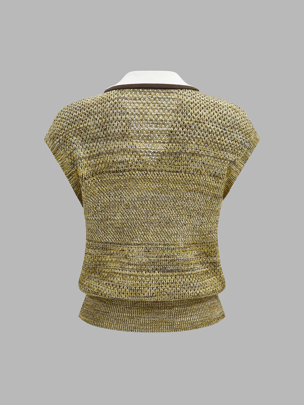 Contrast Trim Textured Knit Top