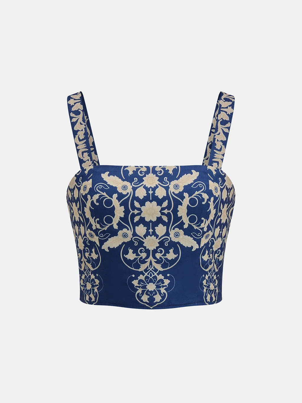 Baroque Print Cami Crop Top & Maxi Skirt Set