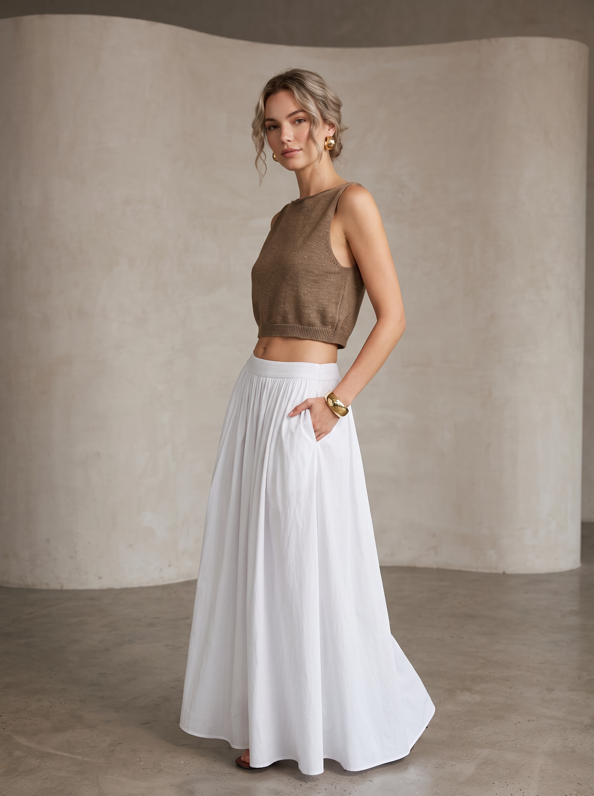 Cotton Blends Crop Tank Top