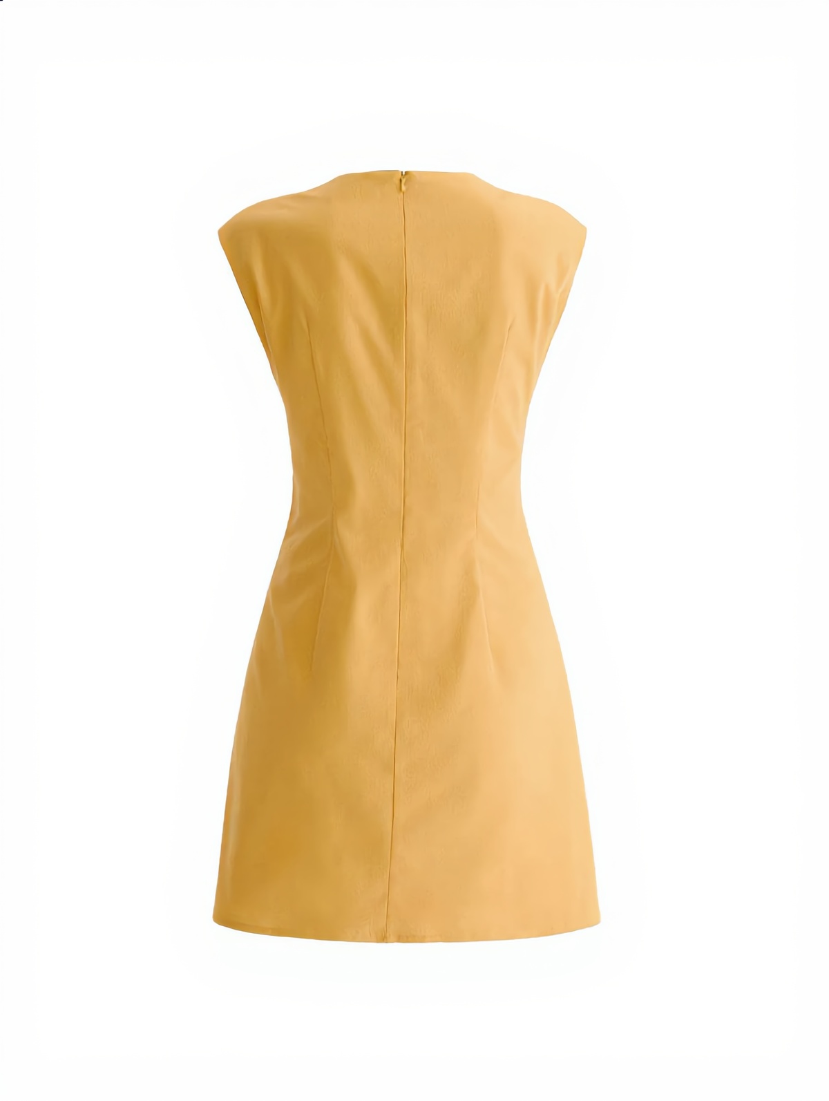 Linen Blend Eyelet Trim Sleeveless Mini Dress