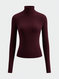 Minimalist Turtleneck Slim Knit Top