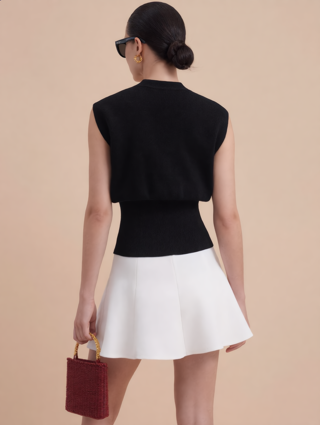V-Neck Buttoned Detail Sweater Vest