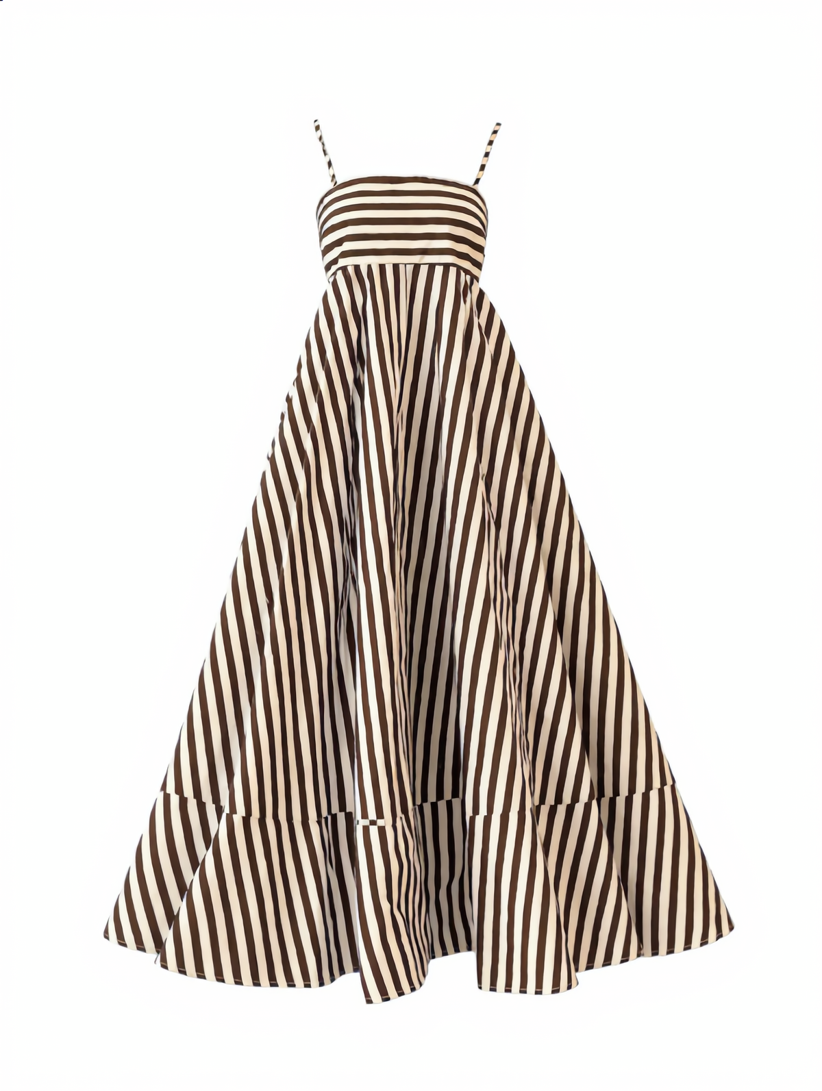 Striped Pleated Cami Long Dress