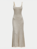 Old Money Aesthetics Stripe Long Knit Dress