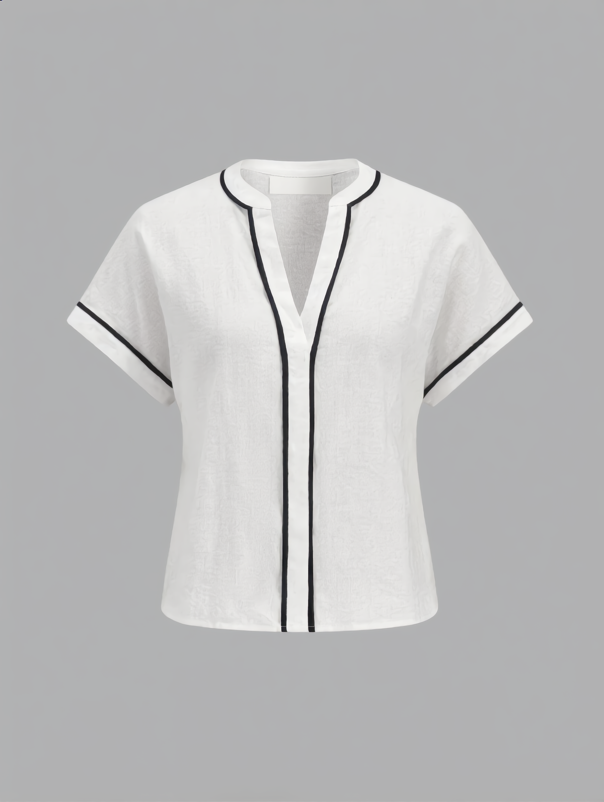 Cotton Linen Contrast Trim Top & Shorts Set