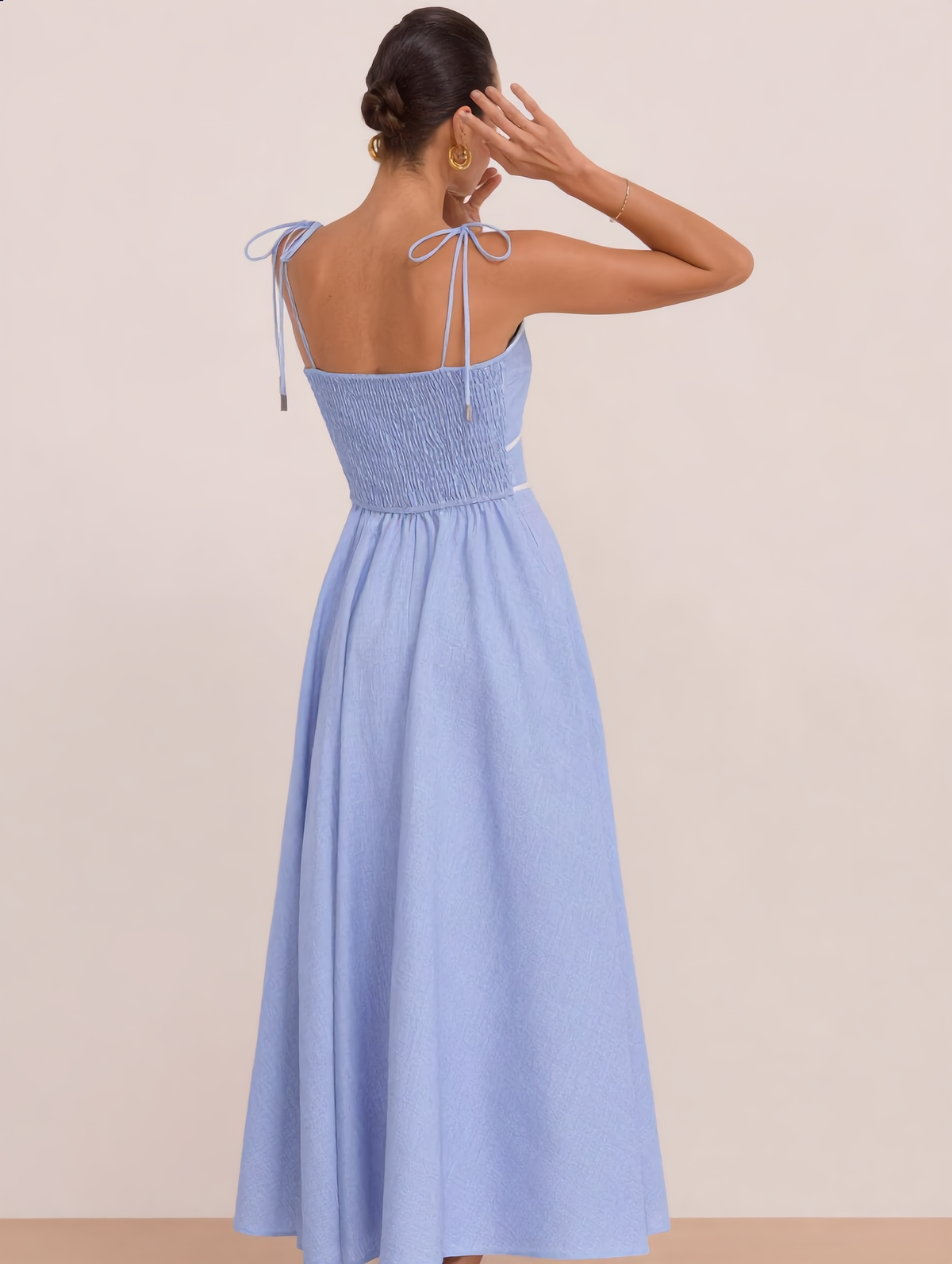 Cutout Tie Strap Maxi Dress
