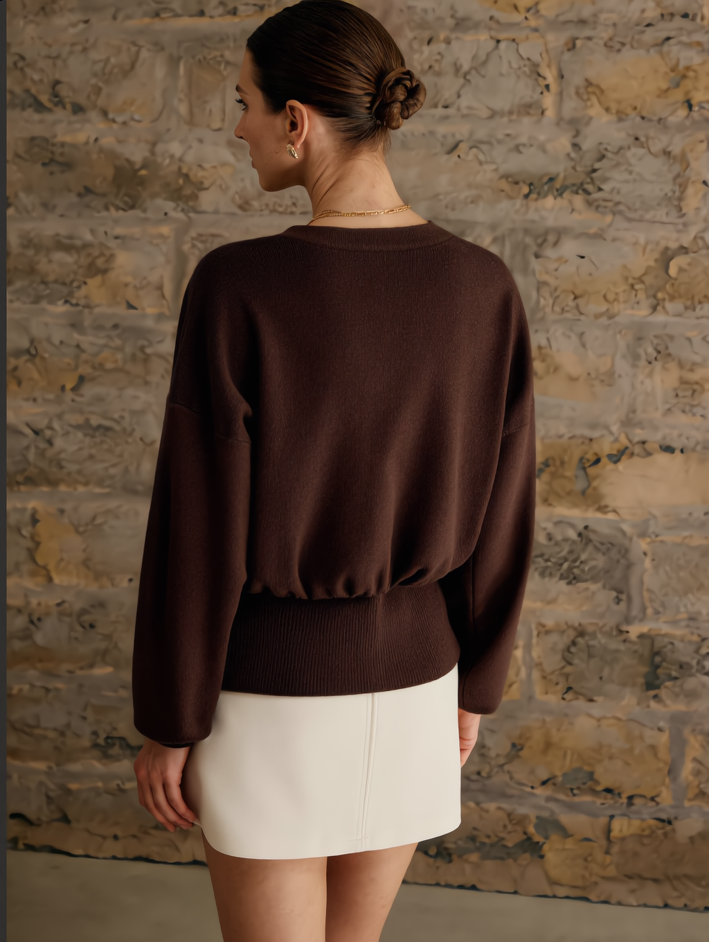 Golden Button Plain Cardigan