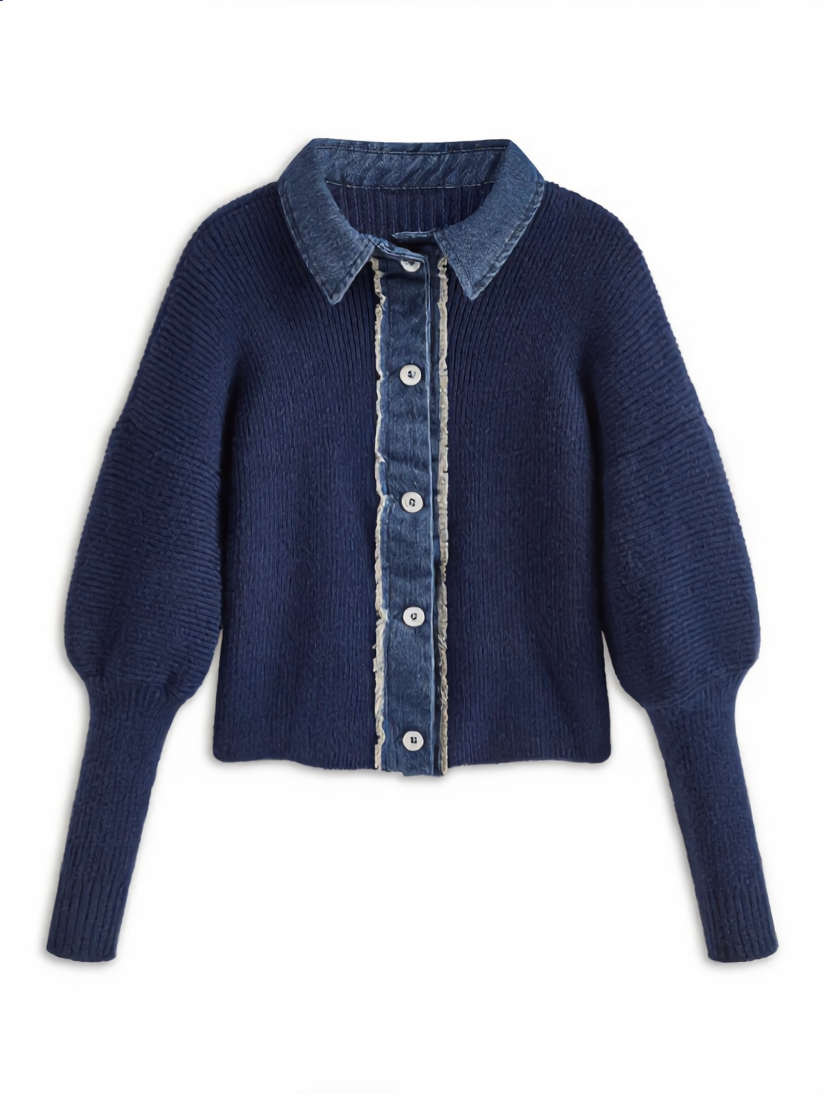 Panel Breasted Stretch Lapel Knit Top