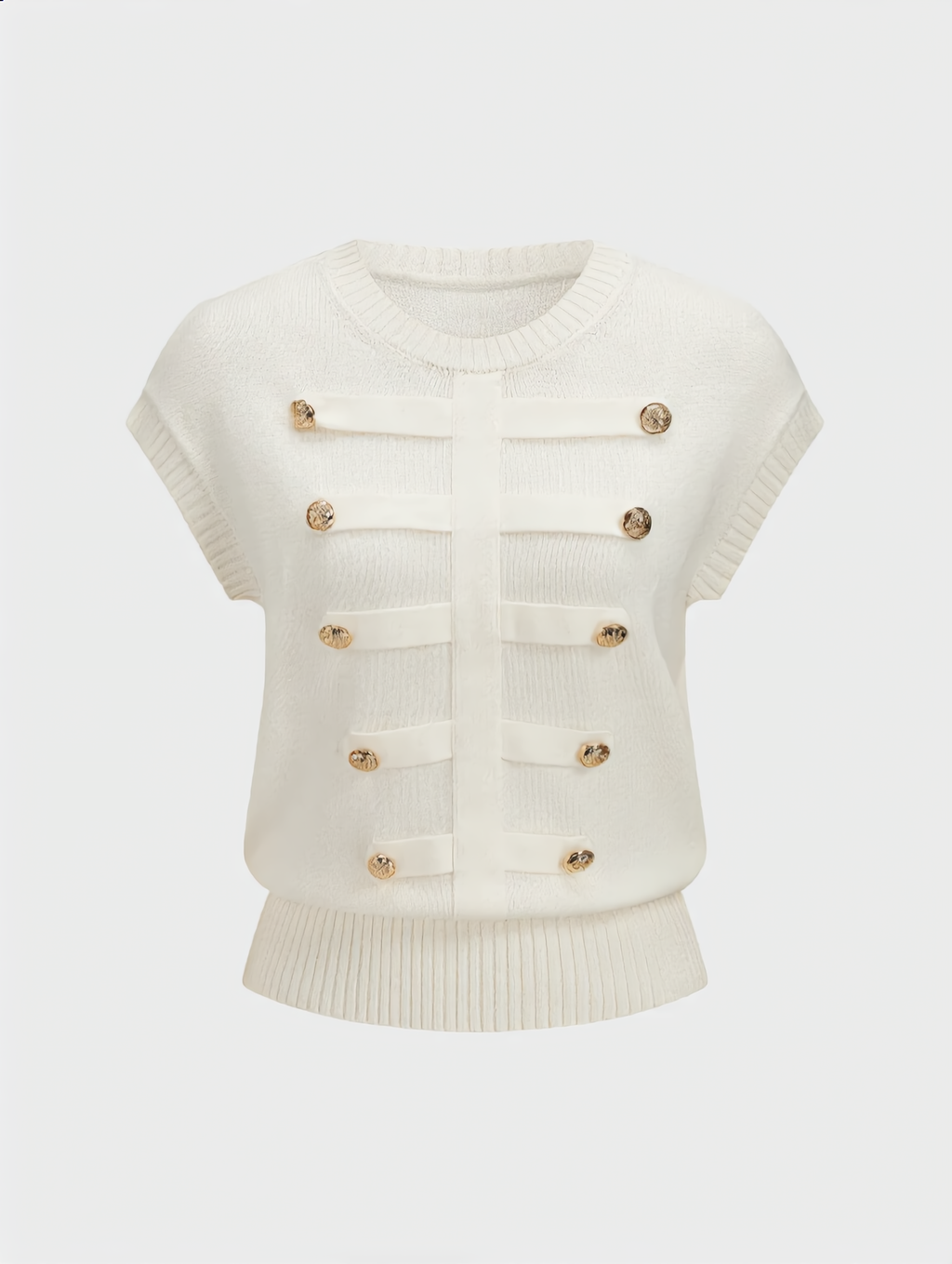 Napoleon Metal Detail Crew Neck Knit Top