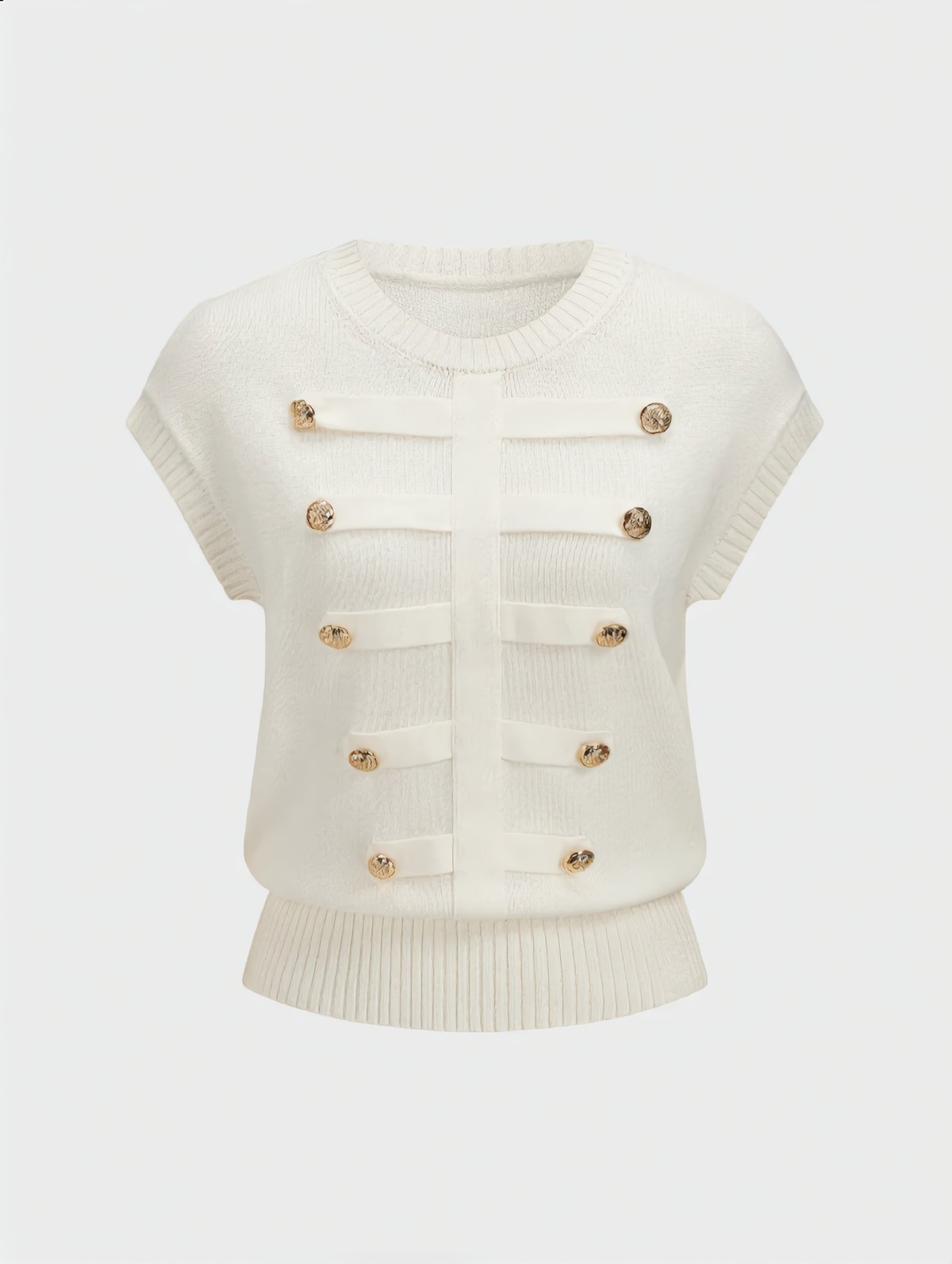 Napoleon Metal Detail Crew Neck Knit Top