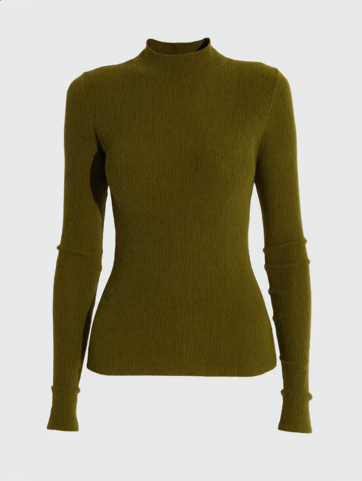 Mock Neck Wool-Blend Knit Top